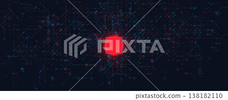 AI Circuit Background Data Security Tech Red Pattern, Brain Chip Line Fraud Cyber Attack, Semiconductor Intelligence Microchip Abstract Network. Hacker Attack Computer Motherboard. Vector Backdrop AI Circuit Background Data Security Tech Red Pattern, Brain Chip Line Fraud Cyber Attack, Semiconductor Intelligence Microchip Abstract Network. Hacker Attack Computer Motherboard. Vector Backdrop 138182110