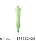 Watercolor illustration of okra 138182429