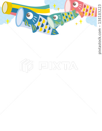 Children's Day frame featuring carp streamers (Tango no Sekku) 138183223