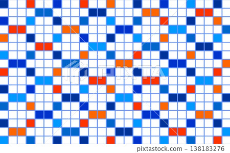 幾何圖案,正方形,白色背景,藍色,橙色 幾何圖案,正方形,白色背景,藍色,橙色 138183276