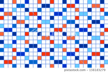 Geometric pattern, square, white background, blue, orange Geometric pattern, square, white background, blue, orange 138183279