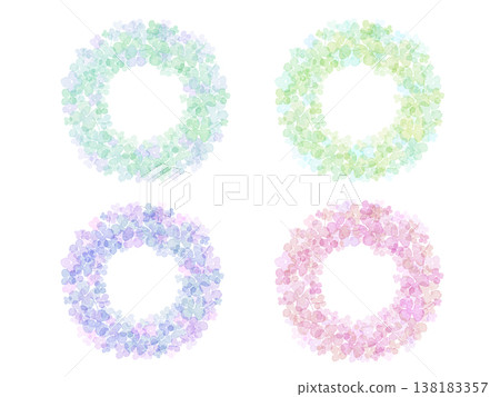 Watercolor Flower Wreath Set - Hydrangea Circular Frame - Mother's Day, Birthday, Wedding, Celebration Background Watercolor Flower Wreath Set - Hydrangea Circular Frame - Mother's Day, Birthday, Wedding, Celebration Background 138183357