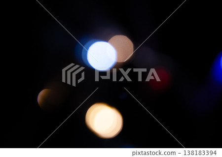 Colorful bokeh lights on black background 138183394
