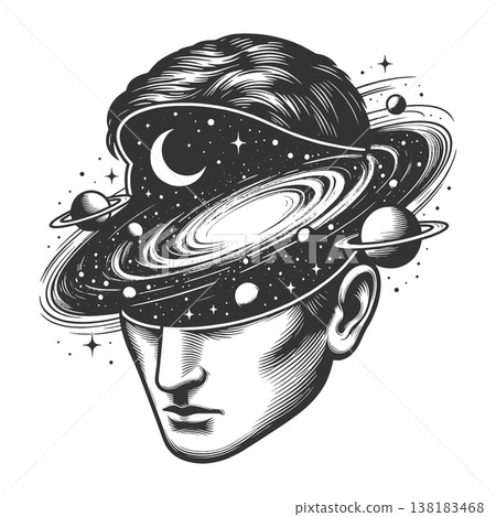Open Human Mind Revealing Cosmic Universe Inside Open Human Mind Revealing Cosmic Universe Inside 138183468