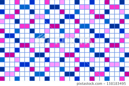 Geometric pattern, square, white background, blue, pink Geometric pattern, square, white background, blue, pink 138183495