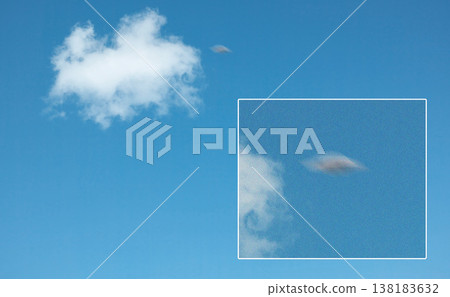 Ufo, spaceship in blue sky and alien on camera screen outdoor, surreal flying saucer and mockup space. Evidence of extraterrestrial spacecraft, drone in flight recording on camcorder or UAP in clouds Ufo, spaceship in blue sky and alien on camera screen outdoor, surreal flying saucer and mockup space. Evidence of extraterrestrial spacecraft, drone in flight recording on camcorder or UAP in clouds 138183632