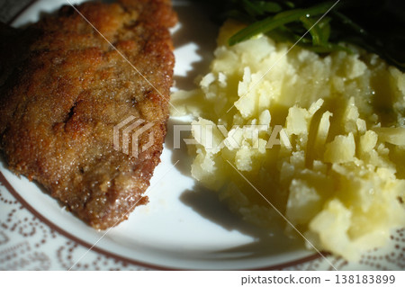 Meat Dish Ready to Eat on Rustic Plate Meat Dish Ready to Eat on Rustic Plate 138183899