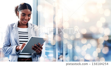 Bokeh, mockup and woman in office with tablet, ideas and online research for startup business info. Thinking, website and businesswoman on digital app for schedule, agenda and space at digital agency Bokeh, mockup and woman in office with tablet, ideas and online research for startup business info. Thinking, website and businesswoman on digital app for schedule, agenda and space at digital agency 138184254
