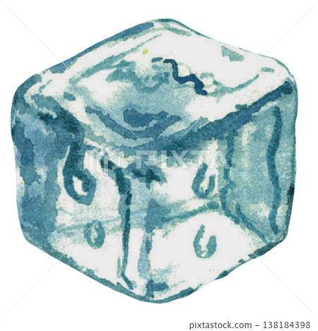 Ice Cube Watercolor Transparent Frozen Cube Illustration 138184398