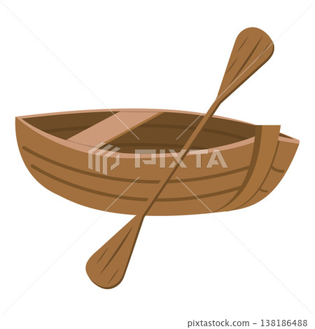 Wooden Rowboat with Oars 138186488