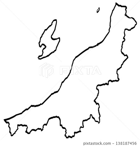Illustration of a map of Niigata Prefecture (brushstroke style) - Simple Illustration of a map of Niigata Prefecture (brushstroke style) - Simple 138187456