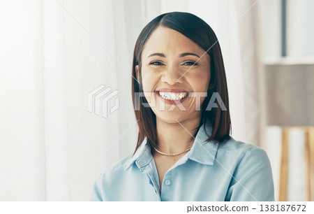 Happy business woman, face and portrait smile for career ambition, confidence or positive mindset at office. Excited young female person or employee in happiness, success or pride for job or startup Happy business woman, face and portrait smile for career ambition, confidence or positive mindset at office. Excited young female person or employee in happiness, success or pride for job or startup 138187672