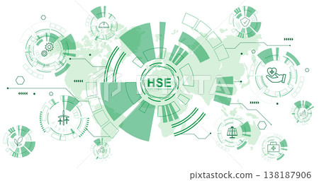 Health Safety and Environment (HSE) on the white background Health Safety and Environment (HSE) on the white background 138187906