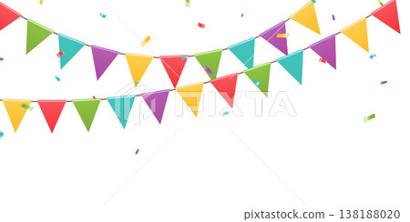 Colorful party flags background vector illustration for celebration. Colorful party flags background vector illustration for celebration. 138188020