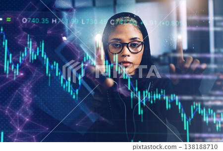 Code, information technology and woman with digital transformation and programming database on screen. Overlay, server and programmer coding, data center and dashboard with hacker and cybersecurity Code, information technology and woman with digital transformation and programming database on screen. Overlay, server and programmer coding, data center and dashboard with hacker and cybersecurity 138188710