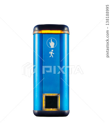 Pedestrian signal for cyclists and pedestrians isolated on white background 138188995