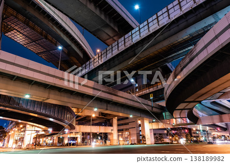 Night view - Osaka, Awaza Junction - Part 2 Night view - Osaka, Awaza Junction - Part 2 138189982