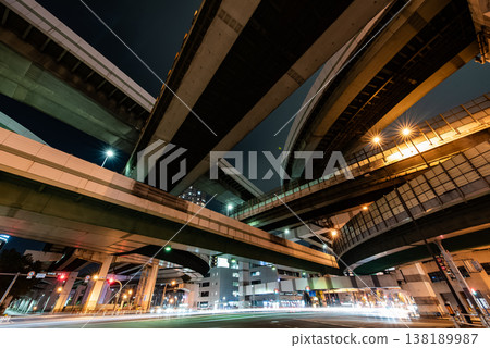 Night view - Osaka, Awaza Junction, 7 Night view - Osaka, Awaza Junction, 7 138189987