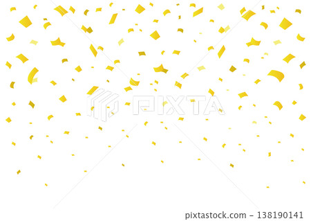 A gold background vector image of a party celebration scene with gold leaf confetti falling from above. A gold background vector image of a party celebration scene with gold leaf confetti falling from above. 138190141