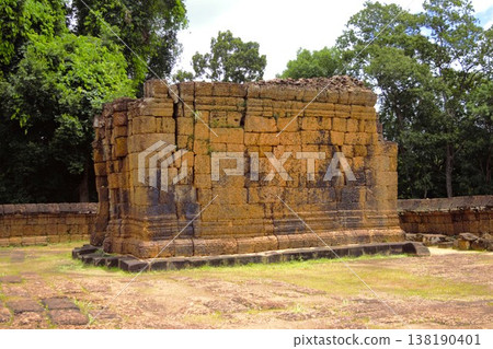 Stone architecture of East Mebon in the Angkor archaeological complex. Stone architecture of East Mebon in the Angkor archaeological complex. 138190401
