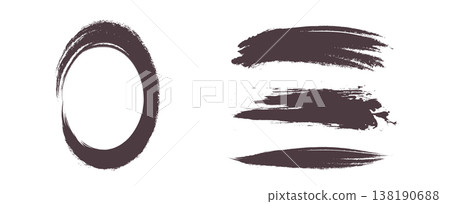 Japanese ink brush stroke vector set 138190688