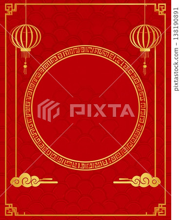 Chinese-style red circular frame background | Material for Chinese New Year, Lunar New Year, and high-end decorative banners Chinese-style red circular frame background | Material for Chinese New Year, Lunar New Year, and high-end decorative banners 138190891