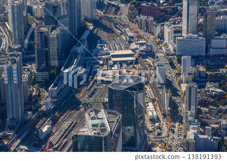 The surrounding railway lines and cluster of skyscrapers The surrounding railway lines and cluster of skyscrapers 138191393