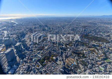 The sprawling cityscape of Tokyo and the distant mountains The sprawling cityscape of Tokyo and the distant mountains 138191410
