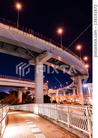 Night view - Tokyo, Tatsumi Junction, 6 Night view - Tokyo, Tatsumi Junction, 6 138191672