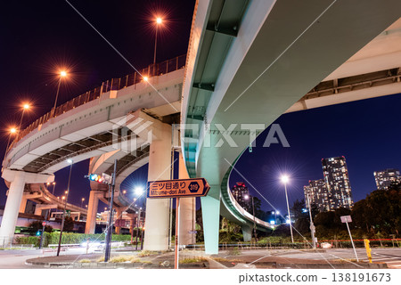 Night view - Tokyo, Tatsumi Junction, 7 Night view - Tokyo, Tatsumi Junction, 7 138191673