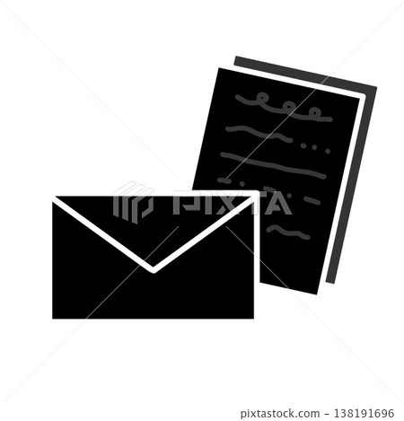 Letter set illustration icon (black / chic / stylish / design) 138191696