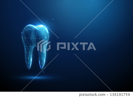 3d blue tooth. Dental treatment, enamel protection, cavity prevention, restorative dentistry, prosthetics, implants, clinical hygiene, professional dental care concept. 3d blue tooth. Dental treatment, enamel protection, cavity prevention, restorative dentistry, prosthetics, implants, clinical hygiene, professional dental care concept. 138191759