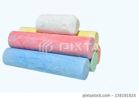 School colored chalks. 138191828