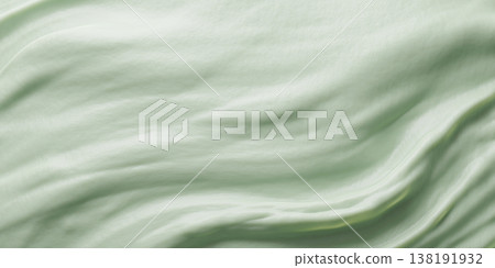 Abstract green cosmetic cream or clay mask texture wave with copy space for beauty and skincare 3D render Abstract green cosmetic cream or clay mask texture wave with copy space for beauty and skincare 3D render 138191932