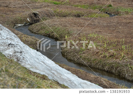 Natural scenery: river and snow Natural scenery: river and snow 138191933