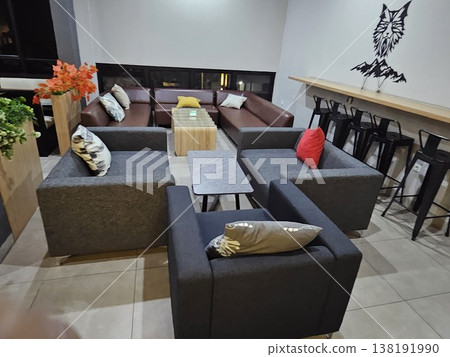 This is sofa chair as the interior in the living room area  138191990