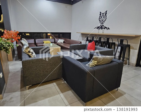 This is sofa chair as the interior in the living room area  138191993