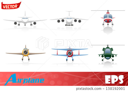 set icons airplane and helicopter vector illustration set icons airplane and helicopter vector illustration 138192001
