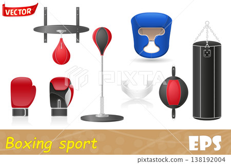 set icons of equipment for boxing vector illustration set icons of equipment for boxing vector illustration 138192004