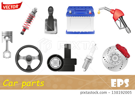 set icons of car parts vector illustration 138192005