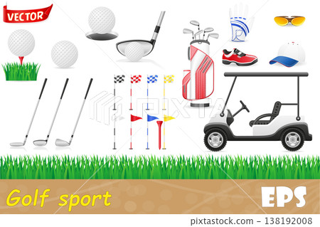 set golf icons vector illustration 138192008
