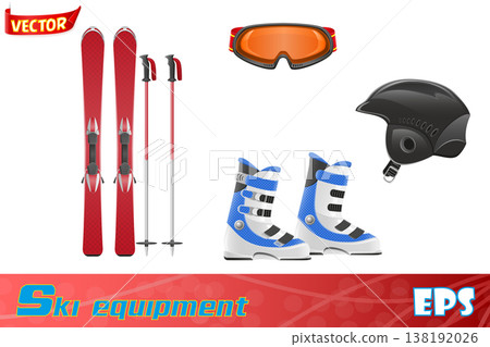 ski equipment icon set vector illustration 138192026