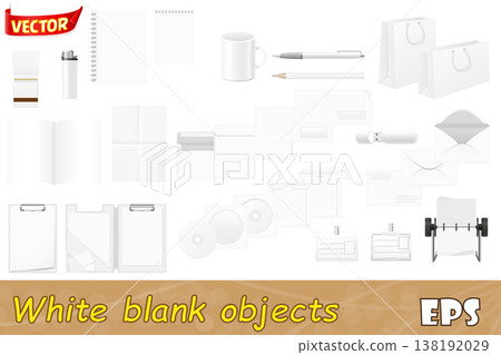 set icons white blank samples for corporate identity design vector illustration 138192029