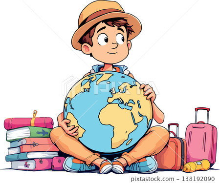 Vsai young traveler embracing global exploration concept 138192090