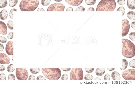 A frame with watercolor illustrations of eggs A frame with watercolor illustrations of eggs 138192364
