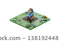 3D IT Professional Sitting on Computer Motherboard 138192448