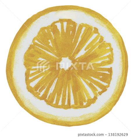 Lemon Slice Watercolor Fresh Citrus Fruit Illustration 138192629