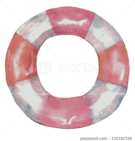 Beach Umbrella Watercolor Summer Vacation Coastal Illustration Beach Umbrella Watercolor Summer Vacation Coastal Illustration 138192789