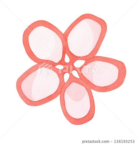 Pink flower of apple. Watercolor hand drawn isolated on white background. Design for print, fabric, cover, card, wedding. Pink flower of apple. Watercolor hand drawn isolated on white background. Design for print, fabric, cover, card, wedding. 138193253