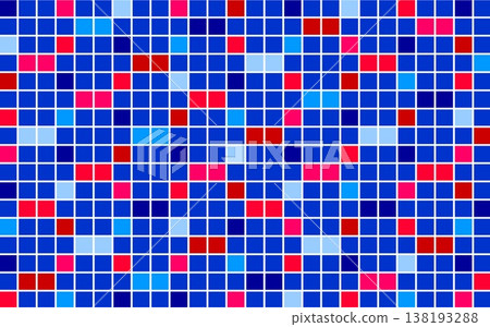 Geometric pattern, square, blue, red 138193288